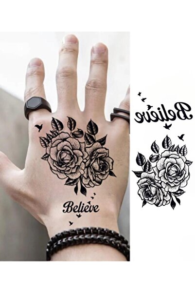 Mecit Tuhafiye GÜL YAZI VE KUŞLAR EL BOYUN SIRT İÇİN GEÇİCİ DÖVME