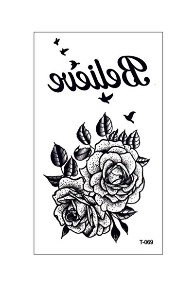 Mecit Tuhafiye GÜL YAZI VE KUŞLAR EL BOYUN SIRT İÇİN GEÇİCİ DÖVME