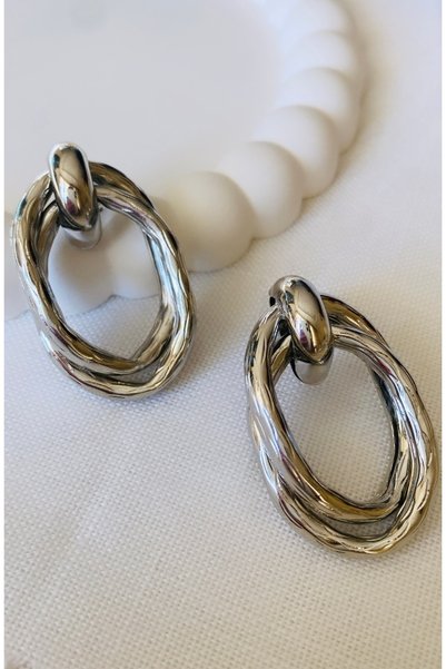 VNS Accessories İçiçe Oval Küpe