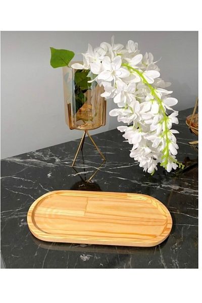Kitchen Pembelia Natural Wood Oil Pot Stand & Presentation Serving Plate Multi-Purpose Presentation Holder