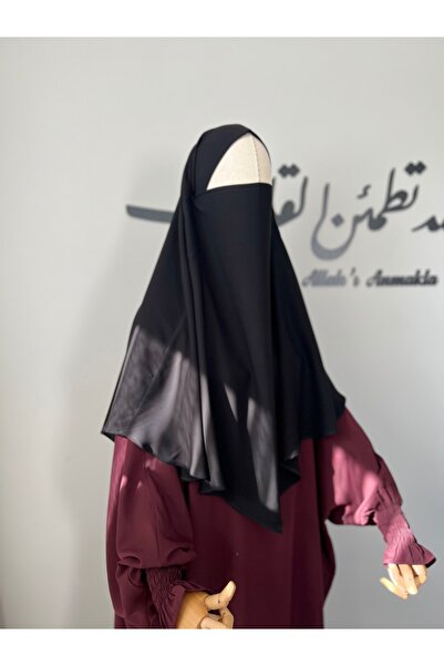 MERVERA Tek katlı sufle eşarp afganbaş orta boy peçeli khimar medine ipeği