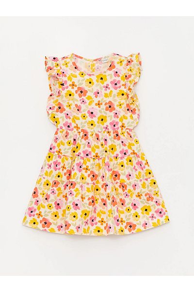 LC Waikiki LCW Kids Crew Neck Floral Girl's Dress