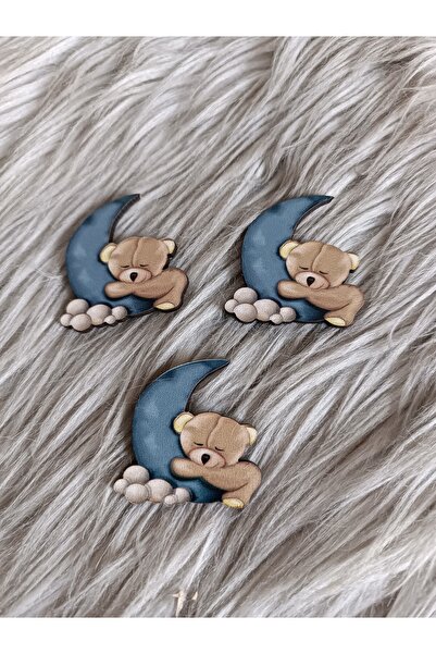 doğrukan 25 Adet Ayda uyuyan ayıcık lacivert renk hediyelik yapımına uygun üç...