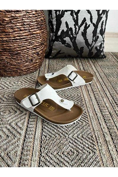 Behtah Kundura Unisex Orthopedic Cork Sole Comfort Model Flip Flops Daily Comfortable Outdoor Indoor Slippers
