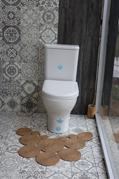 jute craft Dekoratif Renk Seçenekli Banyo Klozet Önü Paspası