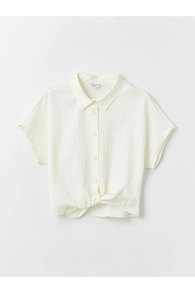 LC Waikiki LCW Kids Basic Short Sleeve Girls' Crop Shirt