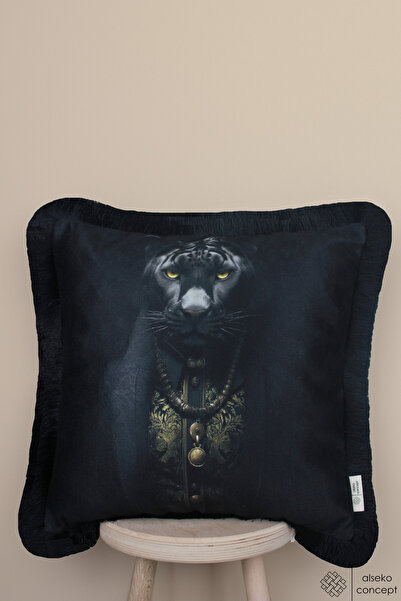 Alseko Concept Калъфка за възглавница с черен леопардов мотив, дигитален печа...
