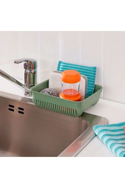 HOLLYHOME SKOLAST Food Waste Container Green, Sink Strainer 16x17x5 cm