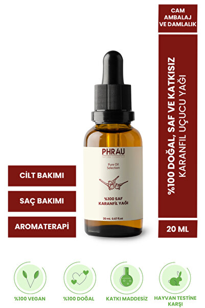 Phrau %100 Saf Ve Doğal Karanfil Uçucu Yağı 20 ml