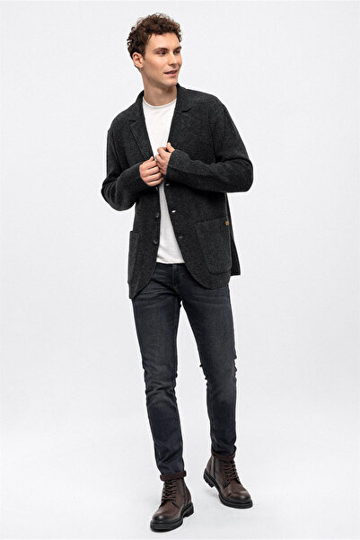 Back And Bond Yeşil Regular Fit Çelik Örgü Ceket