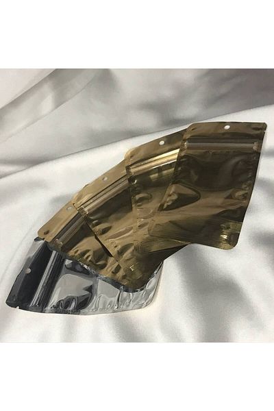 bisaccia Double Sided Gold Color Doypack Front Transparent Back Silver - 8.5x14.5 cm (10 PCS)
