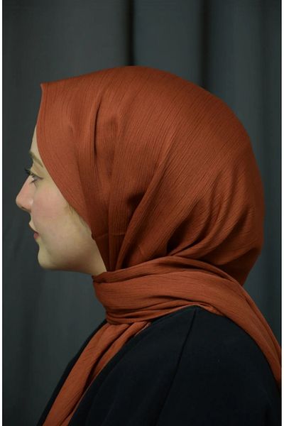 FRESCO SCARFS Women's Hijab Silky Crinkle Shawl*COPPER