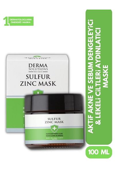 DermaSolutions Derma Solutions Sulfur Zinc Mask - Anti-Acne, Acne Rosacea, Blemish Treatment Supporting mask