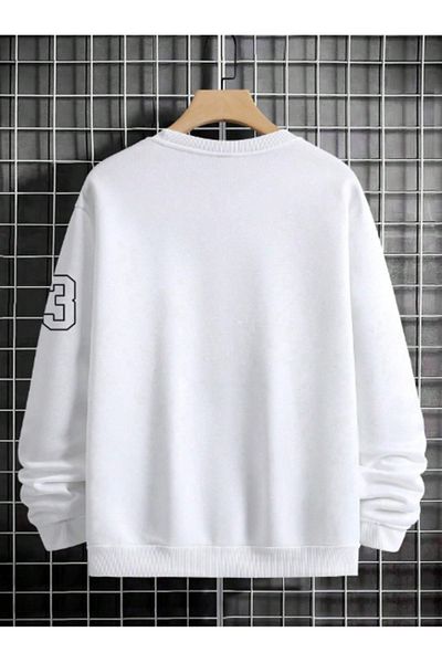 MAGORS STIL-X BUMBAC NEGRU ȘI ALB, SWEATSHIRT OVERSIZE CU PRINT CHICAGO