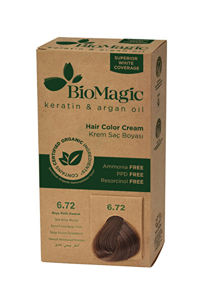 BIOMAGIC HAIR DYE 6.72 DARK ASHY BRUNO N.Beauty156