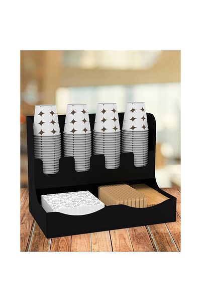 decorelax Метална стойка за организиране на чай и кафе 16oz черна