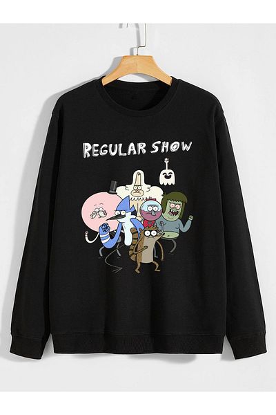 karikatürstore regular show continuous series printed 0 collar (bicycle collar) sweatshirt
