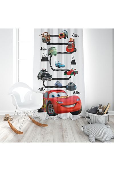 adenkahome Lightning McQueen Road Pattern, Baby and Children's Room Background Curtain