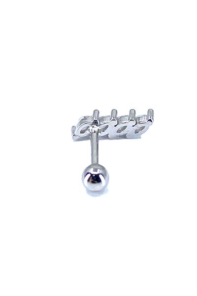 La femme by begum Four Marquise Bow Silver Back Ball Rotating Piercing