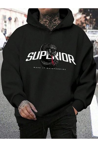 Khione Унисекс суитшърт с качулка Superior Printed Oversize