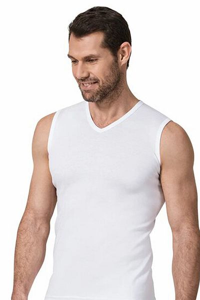 Namaldı Men's Rib Fabric Cotton 0 Sleeve V-Neck Undershirt 3 Pieces