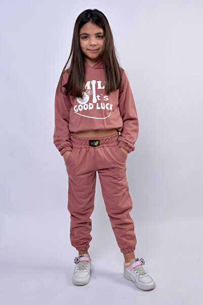FOLLOWHER Дівчачий спортивний костюм з принтом та латиковими деталями