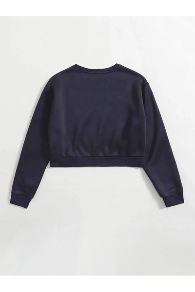 Ginevra Hanorac oversize pentru damă, crop de bază, cu fleece în interior