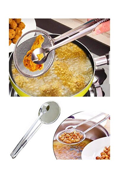 Morza Süzgeçli Haşlama Ve Kızartma Maşası Paslanmaz Celik.Moa