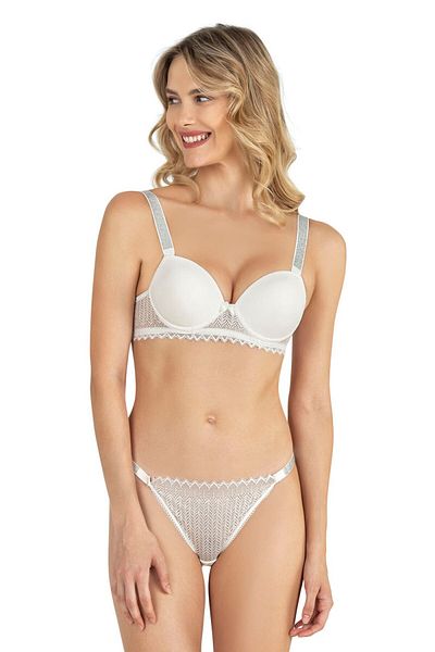 Fabony Lace and Stone Detailed Bra Set - 4220