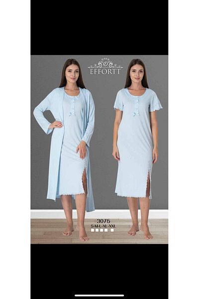 Effortt Effort Nightgown Dressing Gown Set 1 Piece Quality Patterned
