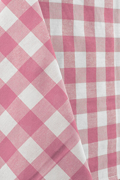 Soft Kare Țesătură Zefir în carouri mari roz deschis alb 1 metru