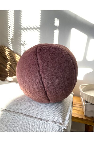 sevaradekor Plush Ball Pillow Redbud Ball yastik