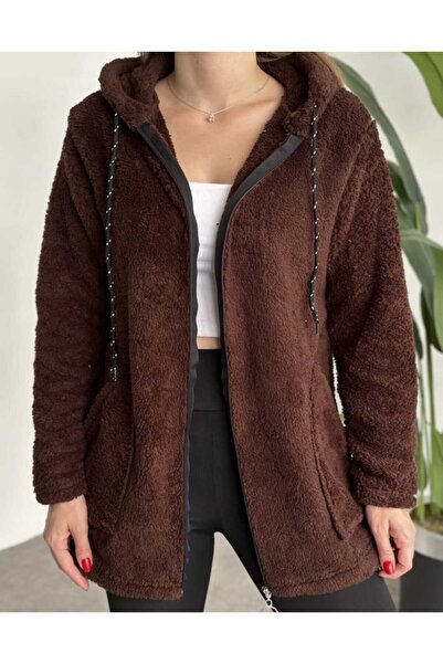 aryam butik Kapüşonnlu önü Fermuarlı Peluş (Welsoft) Hırka