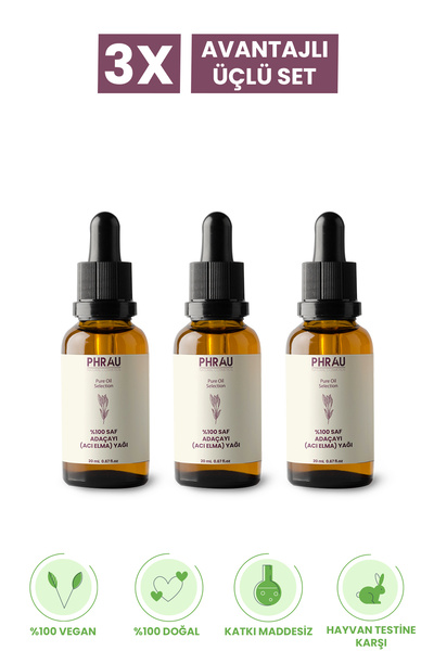 Phrau 20 مل زيت إكليل الجبل العطري النقي والطبيعي 100% - مجموعة مكونة من 3 قطع
