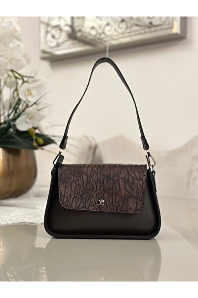 mossi Brown Adjustable Long Smart Faux Leather Women's Handbag