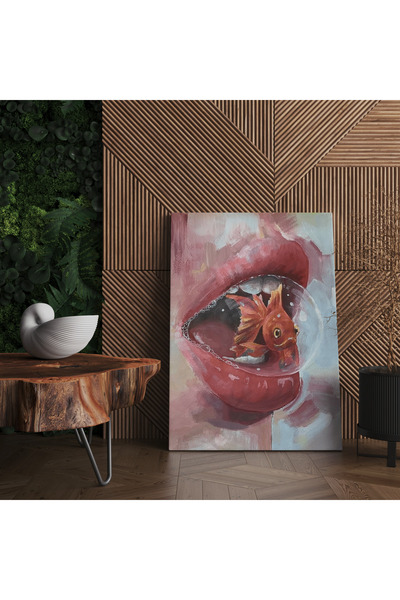 RUGSMODERN Kanvas Tablo İki Dudak Arasında Yaşam