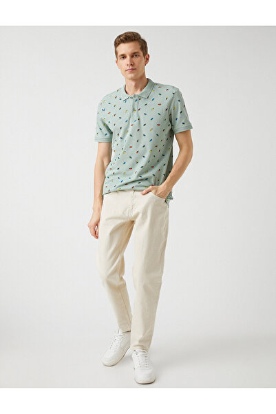 Koton Πόλο μπλουζάκι με μοτίβο με λαιμόκοψη