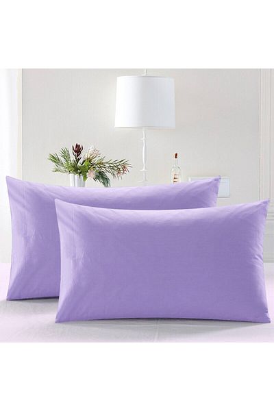 MERTİM Plain Cotton 2-Piece Pillow Case 50x70 Lilac