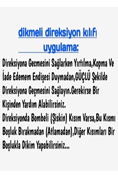 Asegaraj Opel Corsa C Kasa Uyumlu Dikmeli Direksiyon Kılıfı Noktalı-soft Siyah ( 38×105cm )