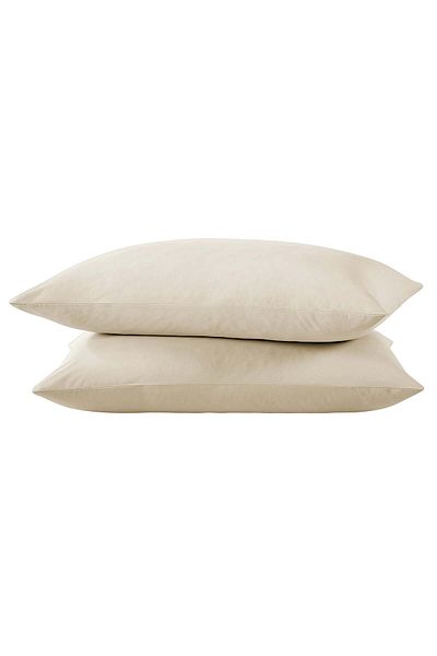 MERTİM Plain Cotton 2-Piece Pillowcase 50x70 Beige