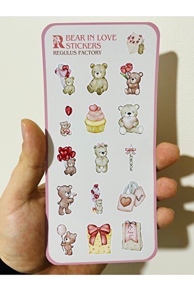 Cuppy Box ملصق تيدي بير 1 ورقة 15 قطعة ملصق