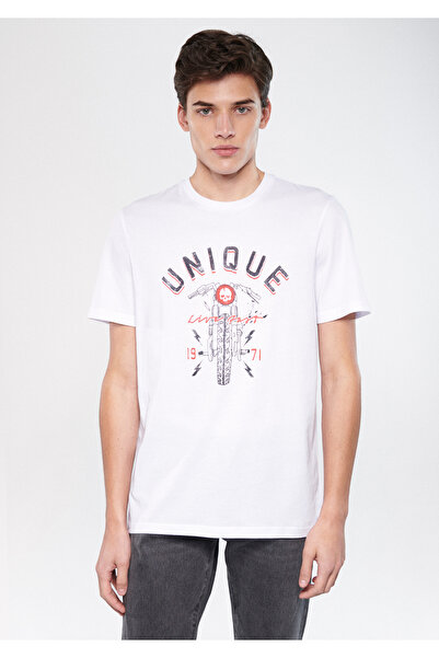 Mavi Μοναδικό εμπριμέ λευκό T-Shirt Slim Fit / Slim Fit 8811474-620