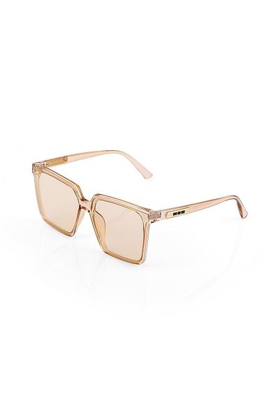 TomyHelf Women's Sunglasses Square Nude Frame Handle Detailed Nude Glass