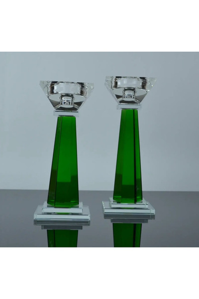 MIARIK DESIGN & DEKORASYON Dekoratif 2li Kristal Şamdan Mumluk