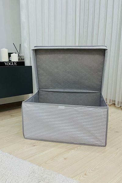 VAYBE MEGA Multi-Purpose Storage Box Box Storage Organizer Toy Box Storage Bag Gray Line Pattern 40x60x30