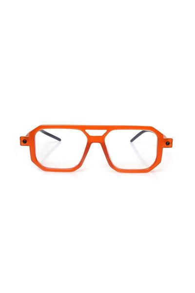 TomyHelf Orange Rectangular Women's Glasses with Blue Light Protection