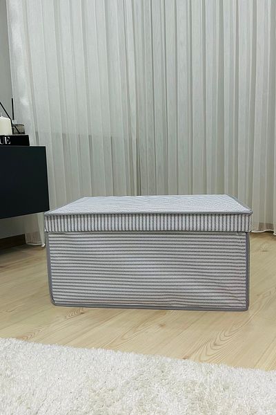 VAYBE MEGA Multi-Purpose Storage Box Box Storage Organizer Toy Box Storage Bag Gray Line Pattern 40x60x30