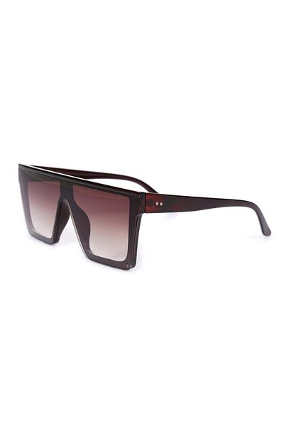 TomyHelf Women's Sunglasses Rectangular Brown Frame Brown Gradient Glass