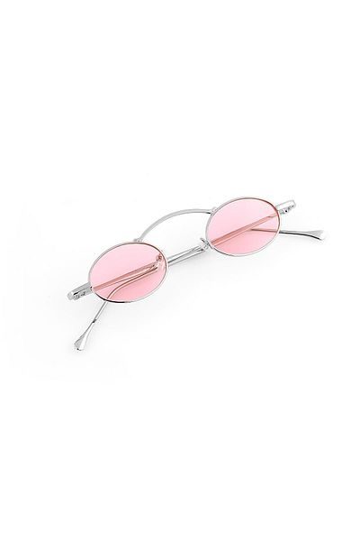 TomyHelf Women's Sunglasses Minimalist White Frame Pink Glass