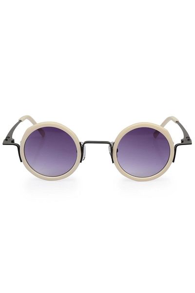 TomyHelf Women's Sunglasses with Purple Lenses and White Frames